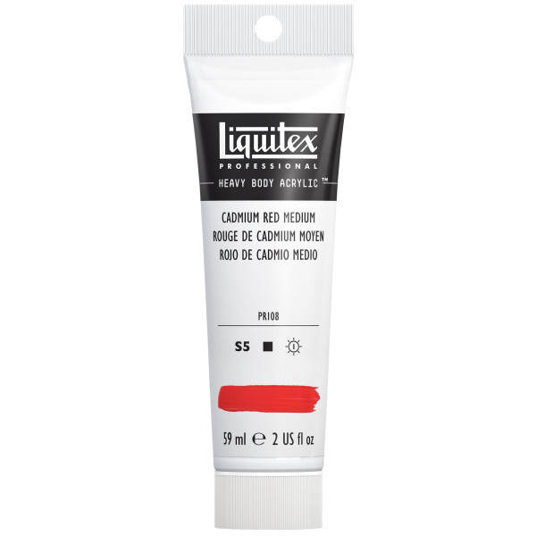 photo-Peinture Acrylique en tube rouge de cadmium moyen 59ml - Liquitex Heavy Body