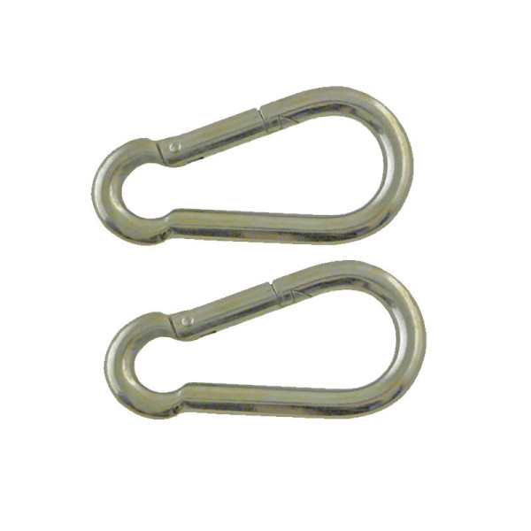 photo-Mousquetons - Métal - 6mm diamètre - 60mm longueur - Lot de 2 - Viso