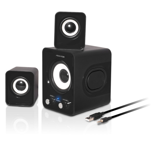 Enceintes pour ordinateur - 6W RMS - 2.1 - Noir - SoundPhonic - Advance