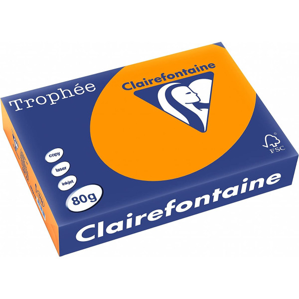 photo-500 Feuilles A4 - 80G  Orange vif - Trophée Clairefontaine 1761C