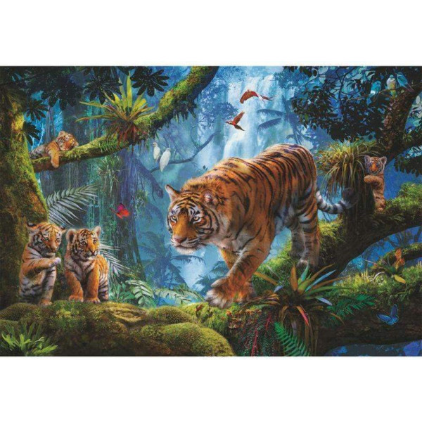 Puzzle - 1000 pièces - 68x48 cm - Les tigres dans les arbres - Educa