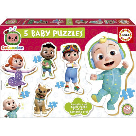 photo-Puzzle - Pour bébé - 5 puzzles - Cocomelon - 3 à 5 pièces - Dès 2 ans