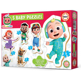 Puzzle - Pour bébé - 5 puzzles - Cocomelon - 3 à 5 pièces - Dès 2 ans