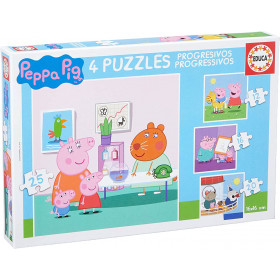 photo-Puzzle - Peppa Pig et ses amis - 4 modèles - 12,16,20 et 25 pièces - Dès 3 ans - Educa
