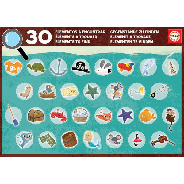 Puzzle éducatif - Bateau de pirates - 50 pièces - Dès 4 ans - Educa