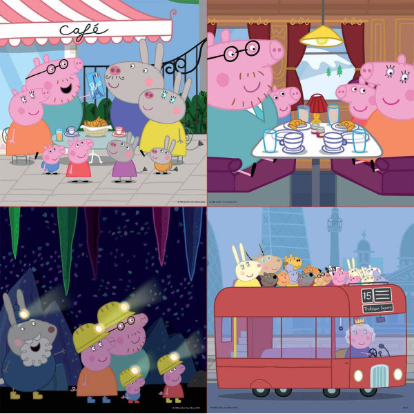 Malette de jeux - Peppa Pig - 4 puzzles - 6/9/12/16 pièces - Dès 3 ans