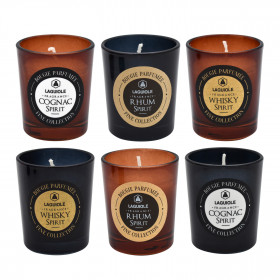 Bougies parfumées - Senteur whisky cognac et rhum - Coffret de 6 bougies - Laguiole