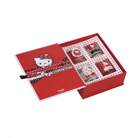 photo-Bougies parfumées - Vanille et fraise - Coffret de 4 bougies - Hello Kitty