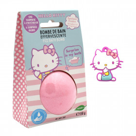 photo-Bombe de bain effervescente - Hello Kitty - Senteur fraise - Avec une surprise