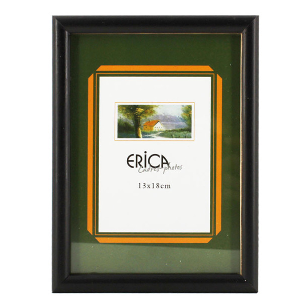 photo-Cadre photo - Noir - Bois vernis - Pour photo 13 x 18 cm - Vitre en verre