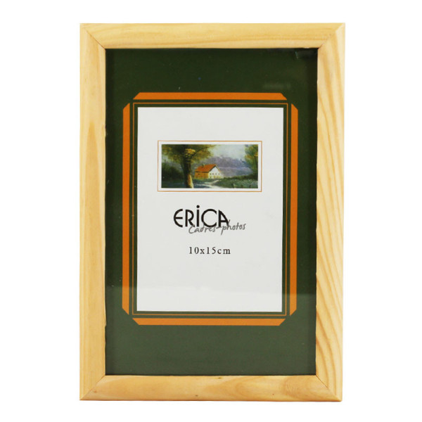 photo-Cadre photo - Bois naturel - Pour photo 10 x 15 cm - Vitre en verre