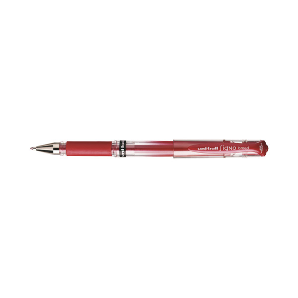 photo-Stylo roller Uni-Ball Signo Broad Rouge métallisé