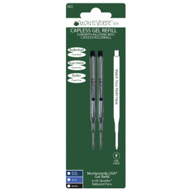 Recharges pour stylo gel - Sheaffer - Noir - Pointe fine - Lot de 2 recharges