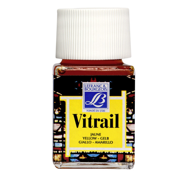 Peinture vitrail - Lefranc Bourgeois - Jaune - Flacon de 50ml