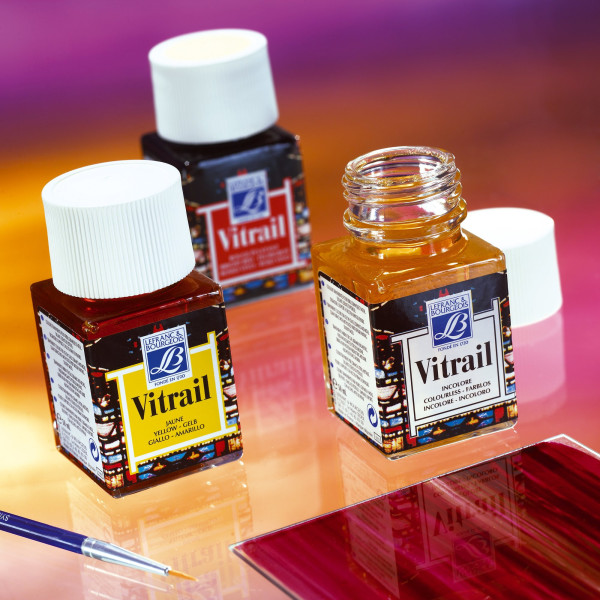 Peinture vitrail - Lefranc Bourgeois - Rouge éclatant - Flacon de 50ml