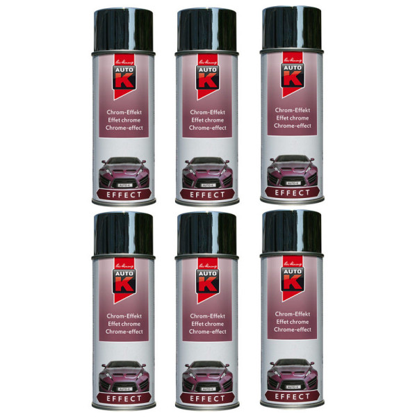 photo-6 bombes de peinture chrome carrosserie voiture Auto K 400ml