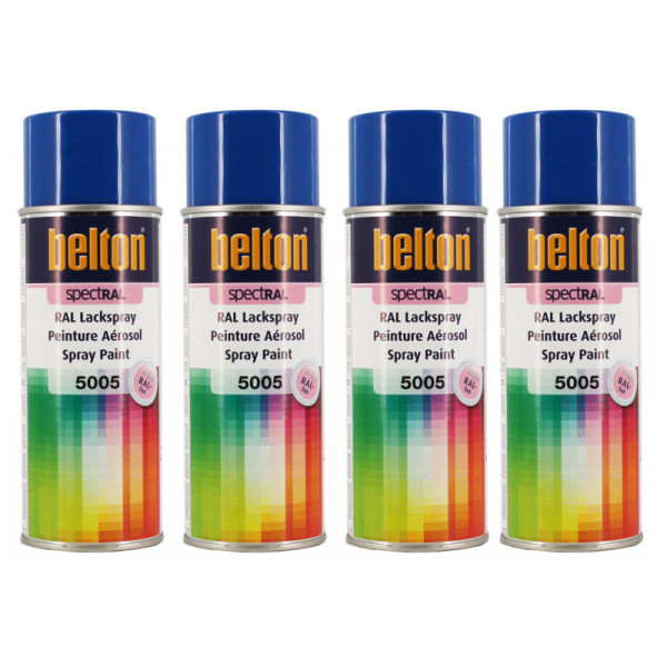 photo-4 bombes de peinture Belton Spectral RAL5005 Bleu de sécurité 400ml
