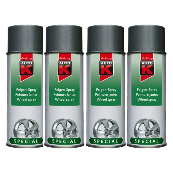 photo-4 bombes de peinture argent pour jantes voiture Auto K 400ml