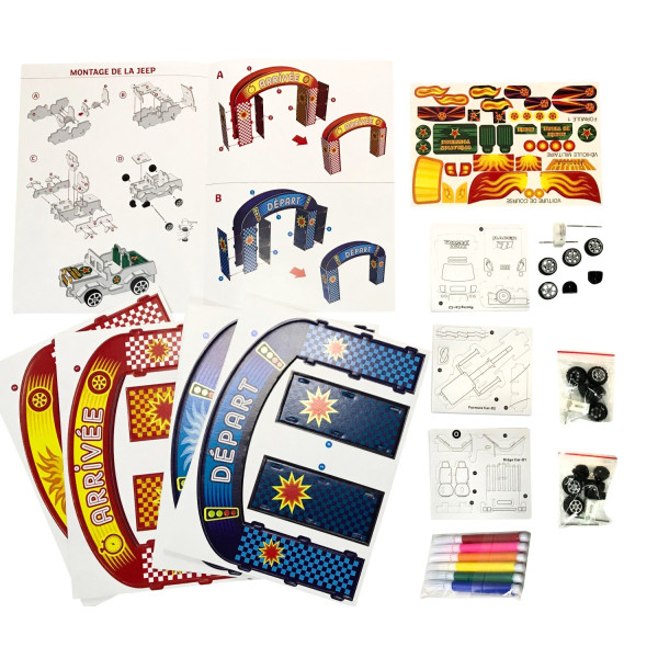 Kit créatif - Voitures à assembler - Construction 3D - A partir de 6 ans