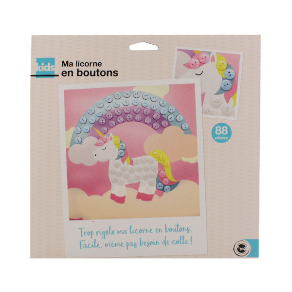 photo-Kit créatif - Ma licorne en boutons - Pour enfant dès 3 ans