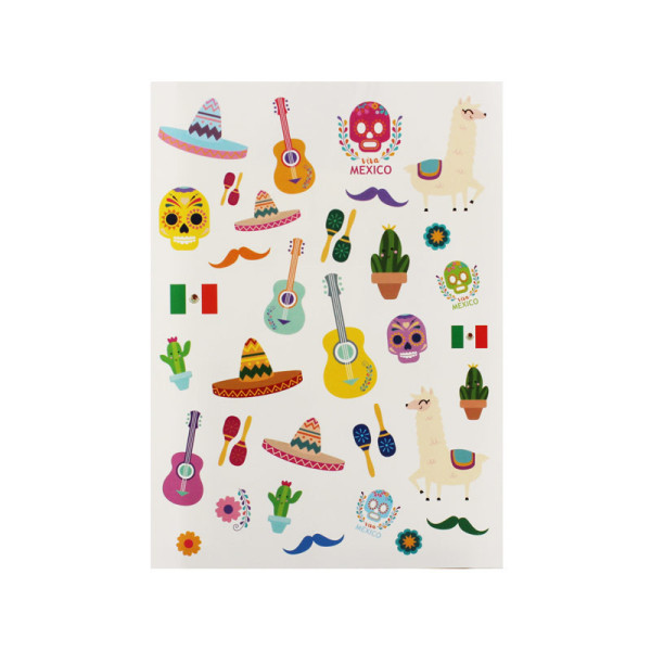 photo-Gommettes - Mexique - Mexico - Lama - Sombréro - 66 pièces