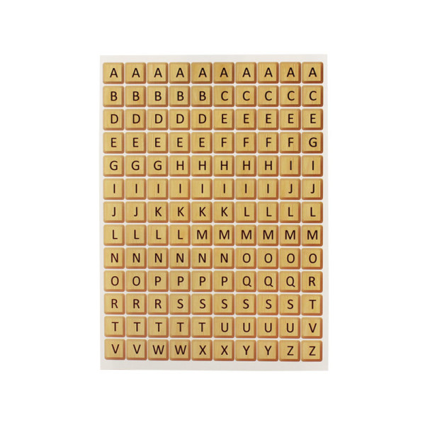 photo-Gommettes - Lettres de l'alphabet - Bois - 260 pièces