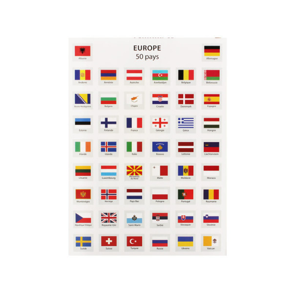 photo-Gommettes - Les drapeaux - Drapeaux des pays du monde - 214 pièces