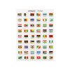 Gommettes - Les drapeaux - Drapeaux des pays du monde - 214 pièces
