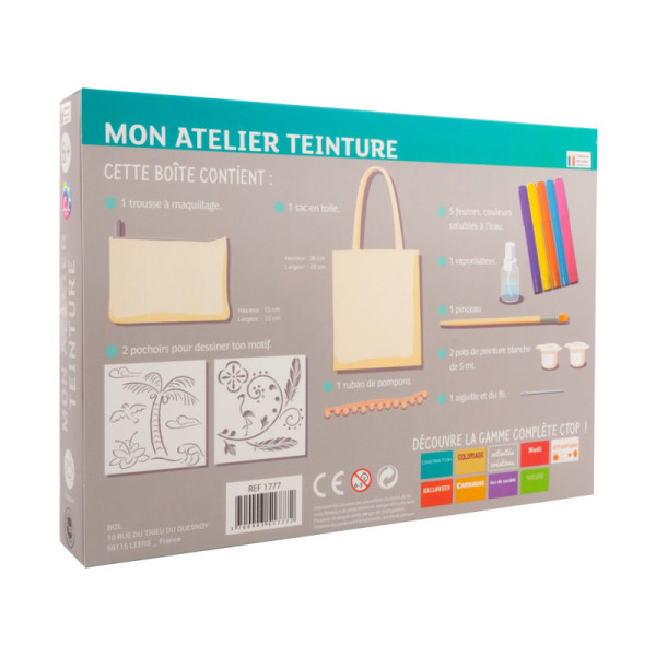 Kit créatif - Customise un sac et une trousse en coton - A partir de 6 ans