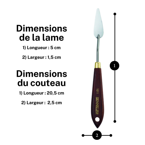 Couteau à peindre - Sennelier - N°1011 - Manche bois - Lame acier