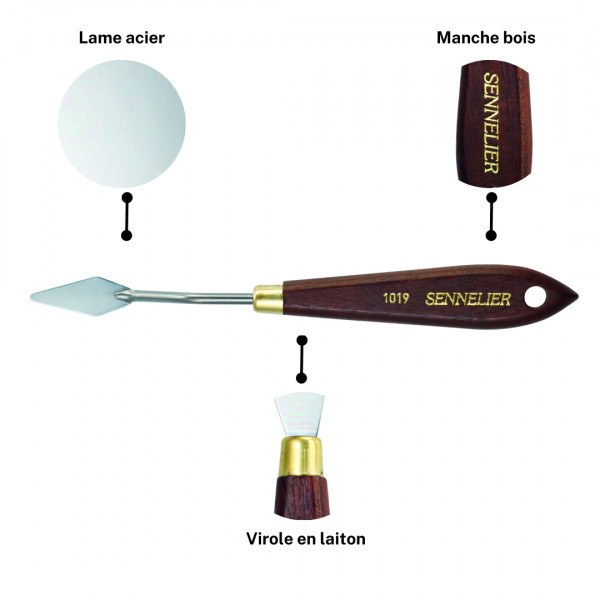 Couteau à peindre - Sennelier - N°1019 - Manche bois - Lame acier