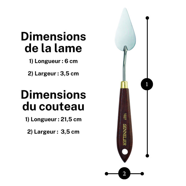 Couteau à peindre - Sennelier - N°1027 - Manche bois - Lame acier