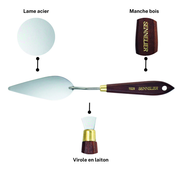 Couteau à peindre - Sennelier - N°1028 - Manche bois - Lame acier