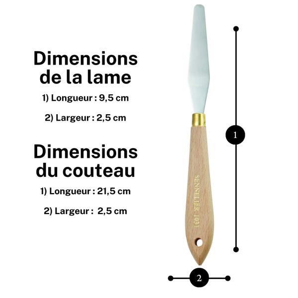Couteau à palette - Sennelier - N°1031 - Manche bois - Lame acier