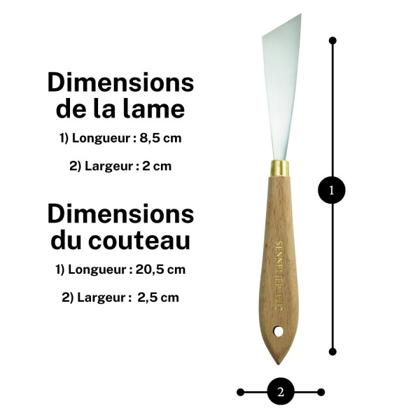 Couteau à palette - Sennelier - N°1042 - Manche bois - Lame acier