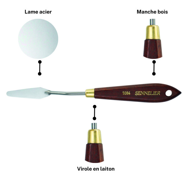 Couteau à peindre - Sennelier - N°1084 - Manche bois - Lame acier