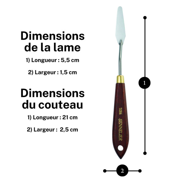 Couteau à peindre - Sennelier - N°1084 - Manche bois - Lame acier