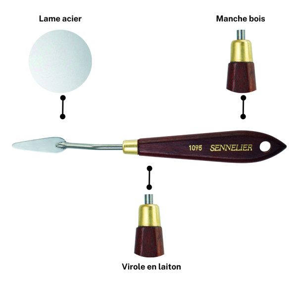 Couteau à peindre - Sennelier - N°1095 - Manche bois - Lame acier