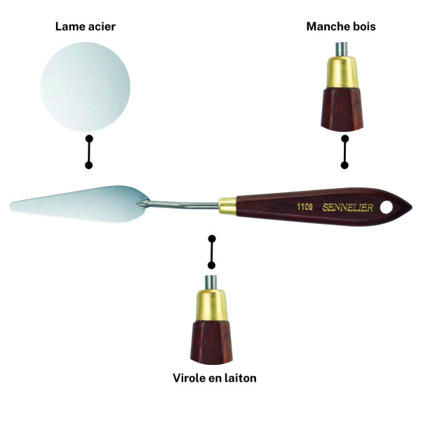 Couteau à peindre - Sennelier - N°1108 - Manche bois - Lame acier