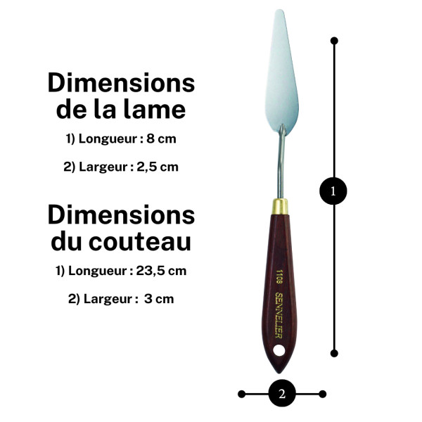 Couteau à peindre - Sennelier - N°1108 - Manche bois - Lame acier
