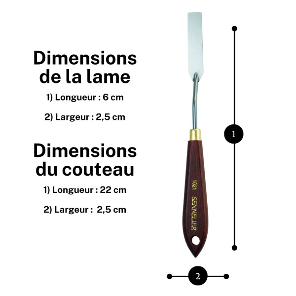 Couteau à peindre - Sennelier - N°1021 - Manche bois - Lame acier