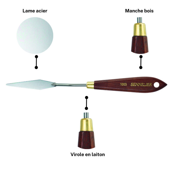 Couteau à peindre - Sennelier - N°1003 - Manche bois - Lame acier