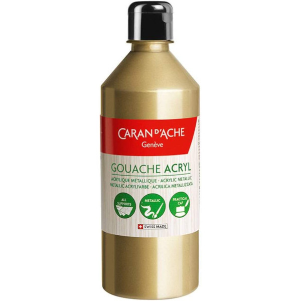 photo-Peinture gouache - Or - Métallique - 500ml - Carand'Ache - Gouache Eco