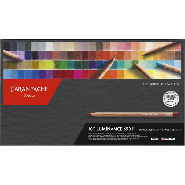 photo-Boite de 100 crayons de couleur Luminance 6901 Carand'Ache