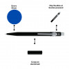 Stylo à bille - Corps noir - Métal - Encre bleue - Pointe moyenne - Caran d'Ache - 849