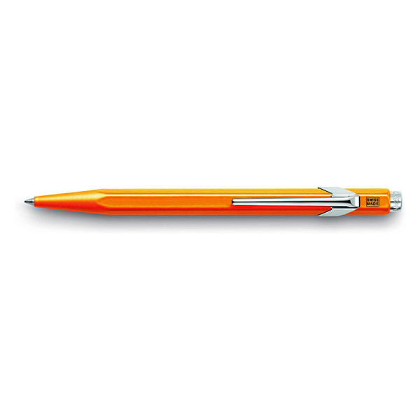 Stylo à bille - Orange fluo - Métal - Encre bleue - Pointe moyenne - Caran d'Ache - 849