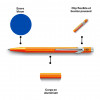 Stylo à bille - Orange fluo - Métal - Encre bleue - Pointe moyenne - Caran d'Ache - 849