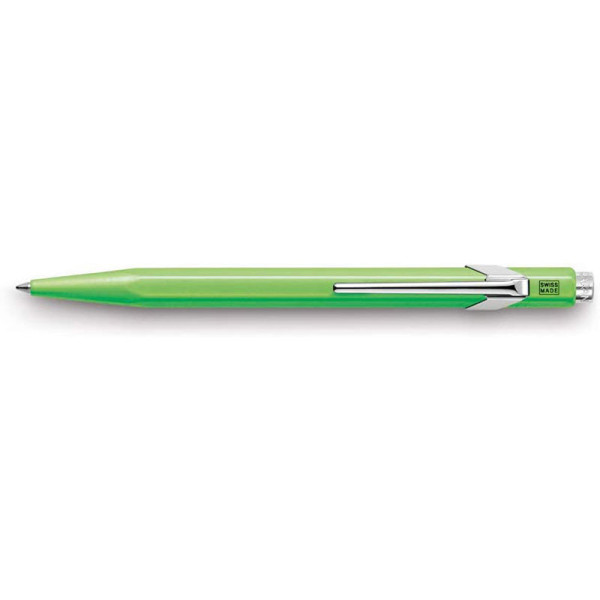 photo-Stylo à bille - Vert fluo - Métal - Encre bleue - Pointe moyenne - Carand'Ache - 849