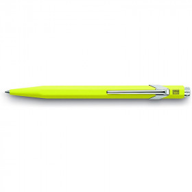photo-Stylo à bille - Jaune fluo - Métal - Encre bleue - Pointe moyenne - Carand'Ache - 849