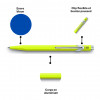 Stylo à bille - Jaune fluo - Métal - Encre bleue - Pointe moyenne - Caran d'Ache - 849